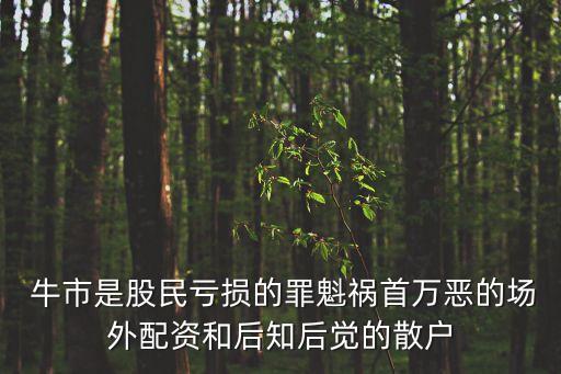  牛市是股民虧損的罪魁禍首萬惡的場外配資和后知后覺的散戶