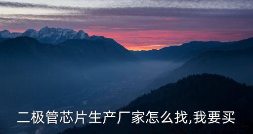 二極管芯片生產(chǎn)廠家怎么找,我要買(mǎi)
