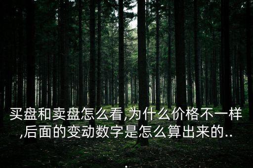 買盤和賣盤怎么看,為什么價(jià)格不一樣,后面的變動(dòng)數(shù)字是怎么算出來的...