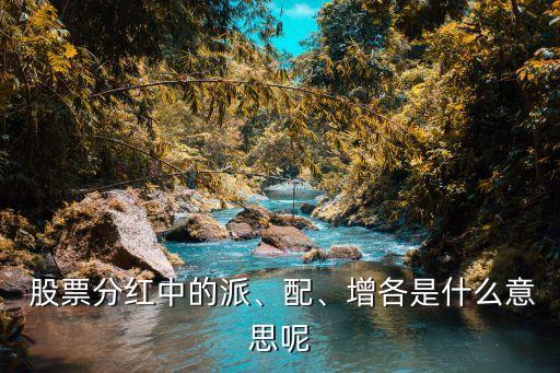  股票分紅中的派、配、增各是什么意思呢
