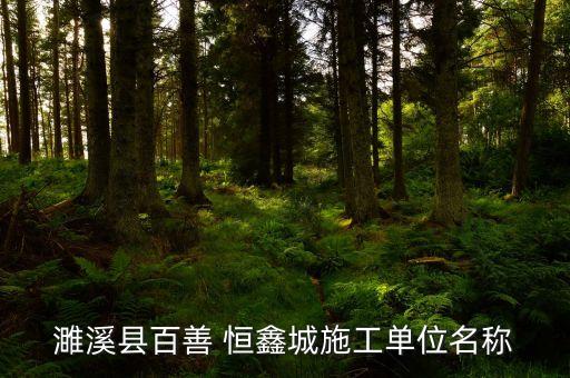 濉溪縣百善 恒鑫城施工單位名稱(chēng)