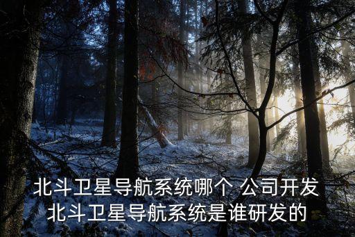  北斗衛(wèi)星導航系統(tǒng)哪個 公司開發(fā) 北斗衛(wèi)星導航系統(tǒng)是誰研發(fā)的