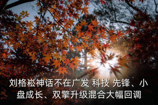 劉格崧神話不在廣發(fā) 科技 先鋒、小盤成長、雙擎升級混合大幅回調(diào)