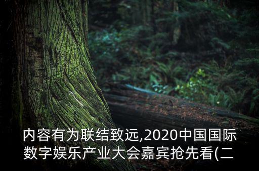 內(nèi)容有為聯(lián)結(jié)致遠,2020中國國際數(shù)字娛樂產(chǎn)業(yè)大會嘉賓搶先看(二