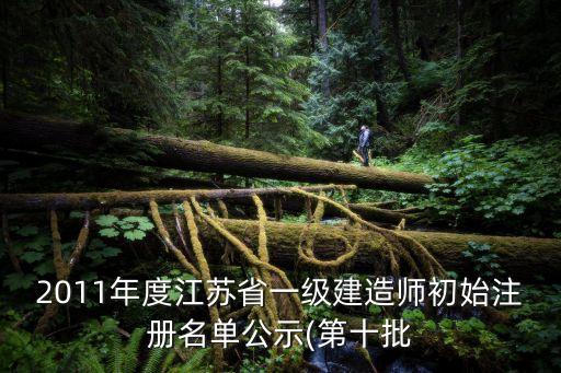 2011年度江蘇省一級建造師初始注冊名單公示(第十批