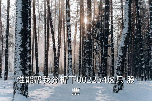 誰(shuí)能幫我分析下002254這只 股票