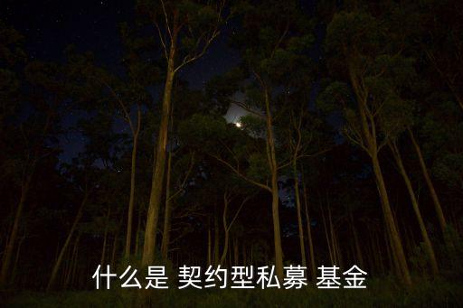什么是 契約型私募 基金
