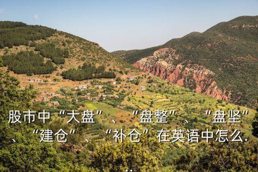 股市中“大盤”、“盤整”、“盤堅(jiān)”、“建倉”、“補(bǔ)倉”在英語中怎么...