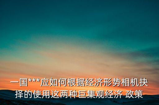 一國***應(yīng)如何根據(jù)經(jīng)濟(jì)形勢(shì)相機(jī)抉擇的使用這兩種巨集觀經(jīng)濟(jì) 政策