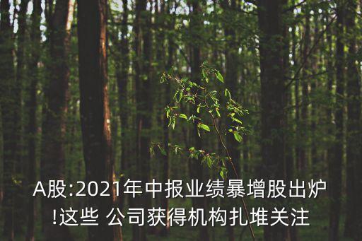 A股:2021年中報業(yè)績暴增股出爐!這些 公司獲得機構扎堆關注