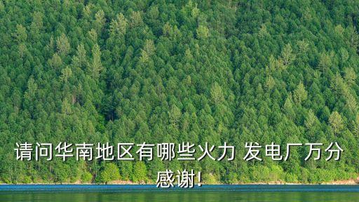 請(qǐng)問(wèn)華南地區(qū)有哪些火力 發(fā)電廠萬(wàn)分感謝!
