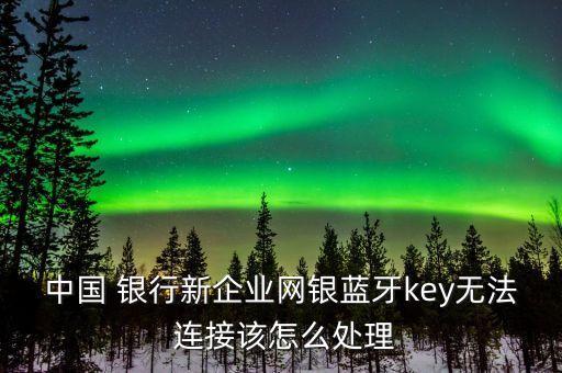中國 銀行新企業(yè)網(wǎng)銀藍(lán)牙key無法 連接該怎么處理