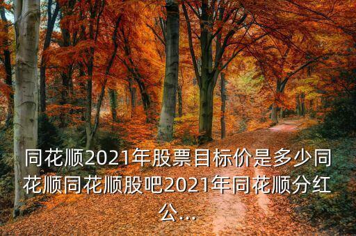 同花順2021年股票目標(biāo)價(jià)是多少同花順同花順股吧2021年同花順?lè)旨t公...