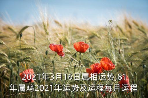 2021年3月16日屬相運勢,81年屬雞2021年運勢及運程每月運程