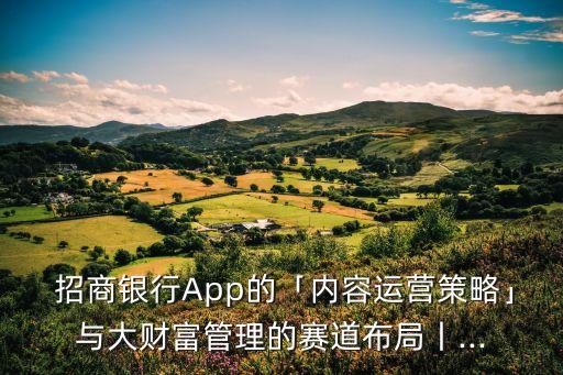  招商銀行App的「內(nèi)容運(yùn)營策略」與大財(cái)富管理的賽道布局丨...