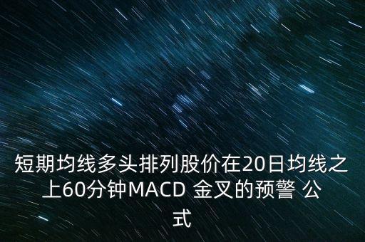 短期均線多頭排列股價在20日均線之上60分鐘MACD 金叉的預警 公式