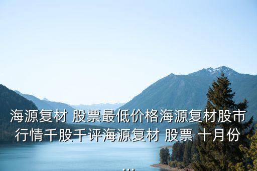 海源復材 股票最低價格海源復材股市行情千股千評海源復材 股票 十月份...