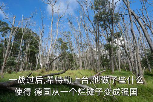 一戰(zhàn)過后,希特勒上臺(tái),他做了些什么使得 德國(guó)從一個(gè)爛攤子變成強(qiáng)國(guó)
