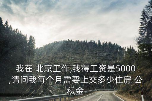 我在 北京工作,我得工資是5000,請問我每個(gè)月需要上交多少住房 公積金