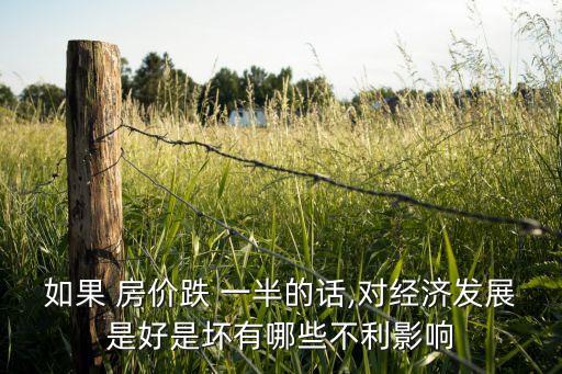 如果 房價跌 一半的話,對經(jīng)濟(jì)發(fā)展是好是壞有哪些不利影響