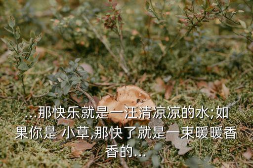 ...那快樂就是一汪清涼涼的水;如果你是 小草,那快了就是一束暖暖香香的...
