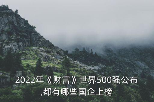 2022年《財富》世界500強公布,都有哪些國企上榜