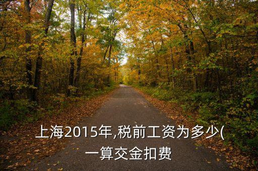  上海2015年,稅前工資為多少(一算交金扣費