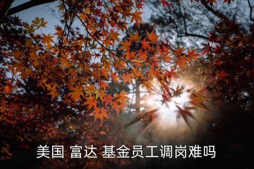 美國(guó) 富達(dá) 基金員工調(diào)崗難嗎