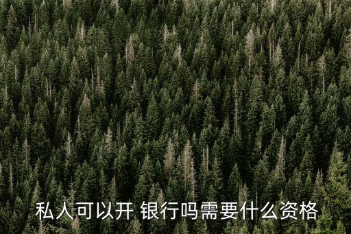  私人可以開(kāi) 銀行嗎需要什么資格