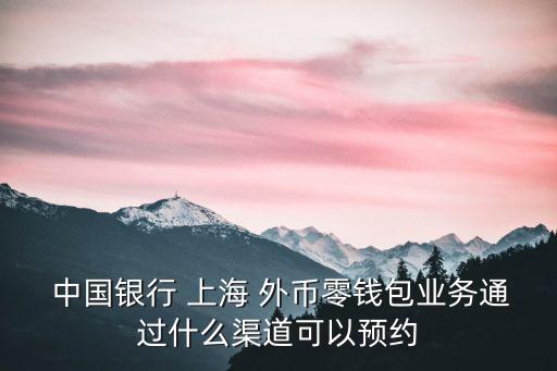  中國銀行 上海 外幣零錢包業(yè)務(wù)通過什么渠道可以預(yù)約