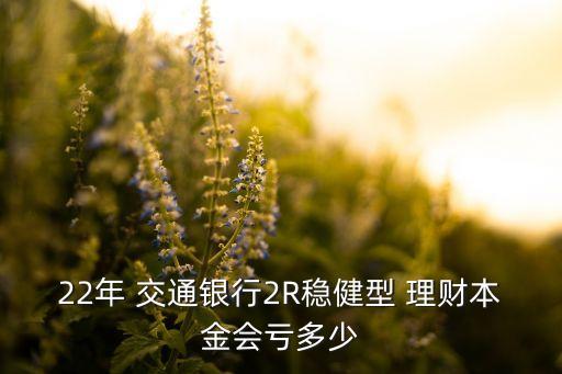 22年 交通銀行2R穩(wěn)健型 理財本金會虧多少