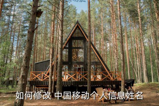 如何修改 中國移動個人信息姓名