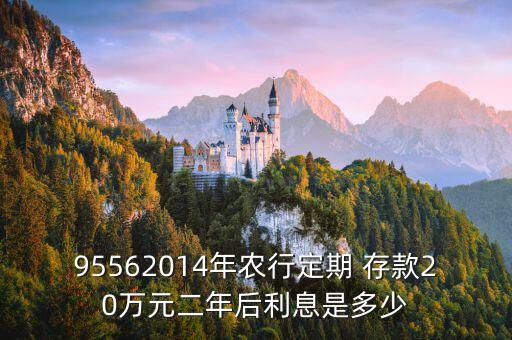95562014年農(nóng)行定期 存款20萬(wàn)元二年后利息是多少