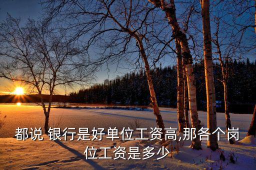 銀行收入高嗎,銀行柜員真實(shí)收入