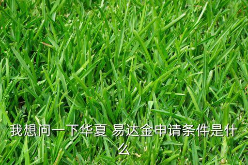我想問一下華夏 易達金申請條件是什么