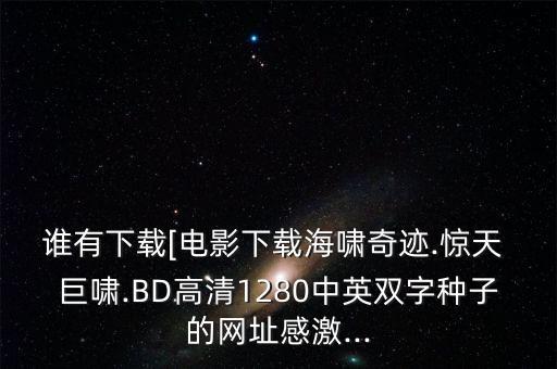 誰有下載[電影下載海嘯奇跡.驚天 巨嘯.BD高清1280中英雙字種子的網(wǎng)址感激...