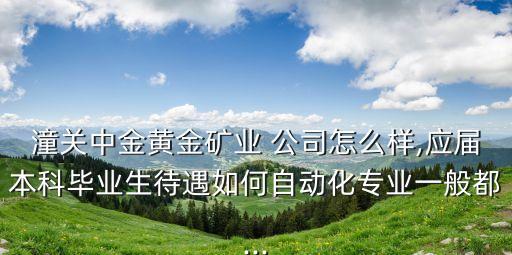 潼關(guān)中金黃金礦業(yè) 公司怎么樣,應屆本科畢業(yè)生待遇如何自動化專業(yè)一般都...