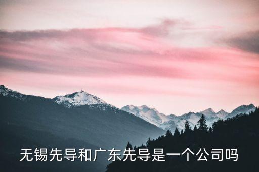 無錫先導和廣東先導是一個公司嗎