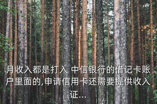月收入都是打入 中信銀行的借記卡賬戶(hù)里面的,申請(qǐng)信用卡還需要提供收入證...