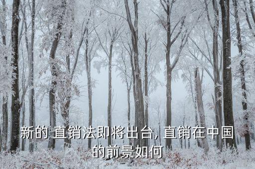 新的 直銷法即將出臺(tái), 直銷在中國的前景如何