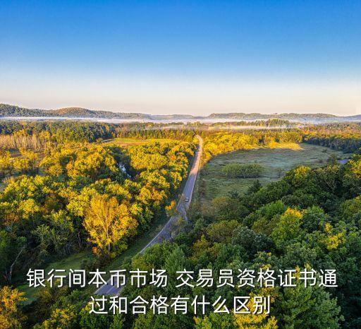  銀行間本幣市場(chǎng) 交易員資格證書(shū)通過(guò)和合格有什么區(qū)別