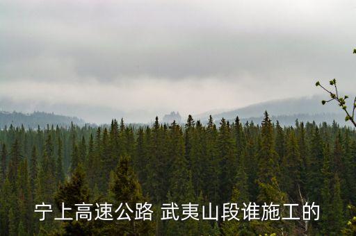 寧上高速公路 武夷山段誰施工的
