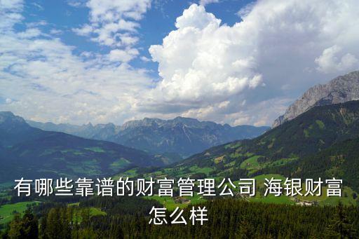 有哪些靠譜的財(cái)富管理公司 海銀財(cái)富怎么樣