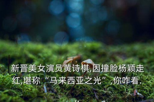  新晉美女演員黃詩棋,因撞臉楊穎走紅,堪稱“馬來西亞之光”,你咋看...