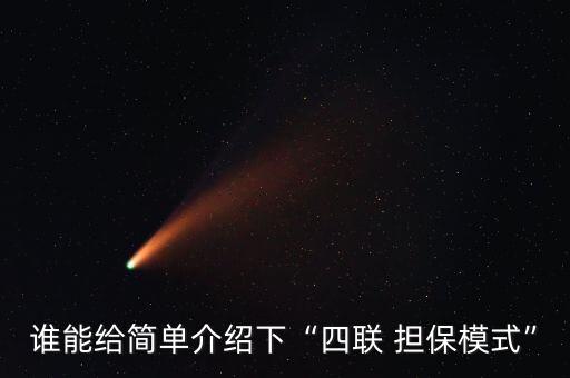 誰能給簡單介紹下“四聯(lián) 擔保模式”