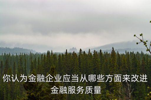 你認(rèn)為金融企業(yè)應(yīng)當(dāng)從哪些方面來(lái)改進(jìn) 金融服務(wù)質(zhì)量