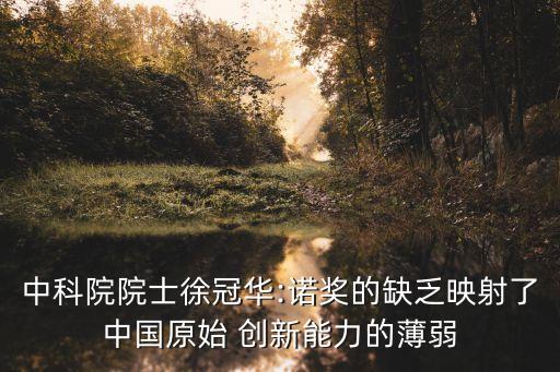 中科院院士徐冠華:諾獎(jiǎng)的缺乏映射了中國原始 創(chuàng)新能力的薄弱
