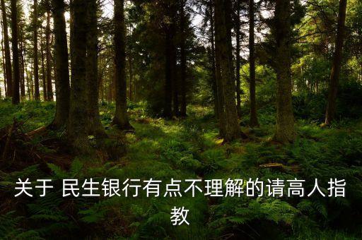 關(guān)于 民生銀行有點(diǎn)不理解的請高人指教