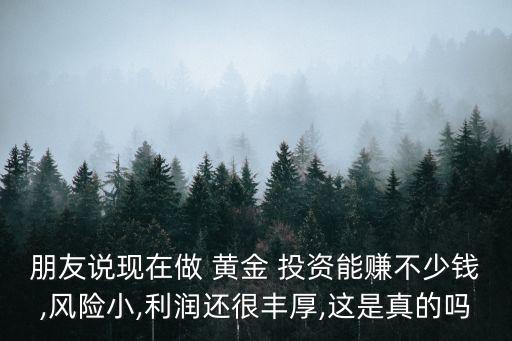 朋友說現(xiàn)在做 黃金 投資能賺不少錢,風(fēng)險(xiǎn)小,利潤還很豐厚,這是真的嗎
