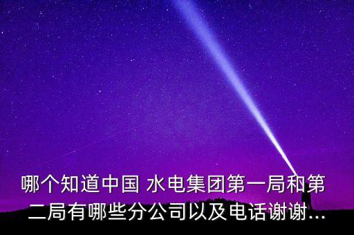哪個(gè)知道中國(guó) 水電集團(tuán)第一局和第 二局有哪些分公司以及電話謝謝...